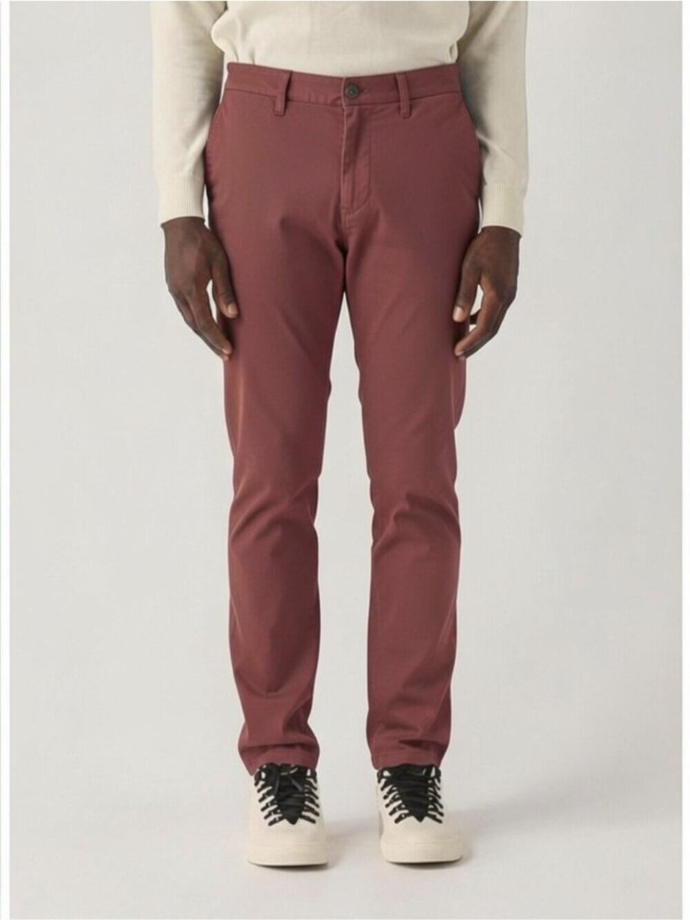 STONE ISLAND Chino Slim Fit Pants Type SK Size 34 Washed Maroon